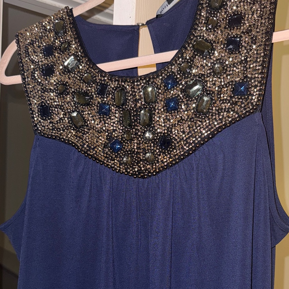 Boston Proper Blue Embellished Camisole